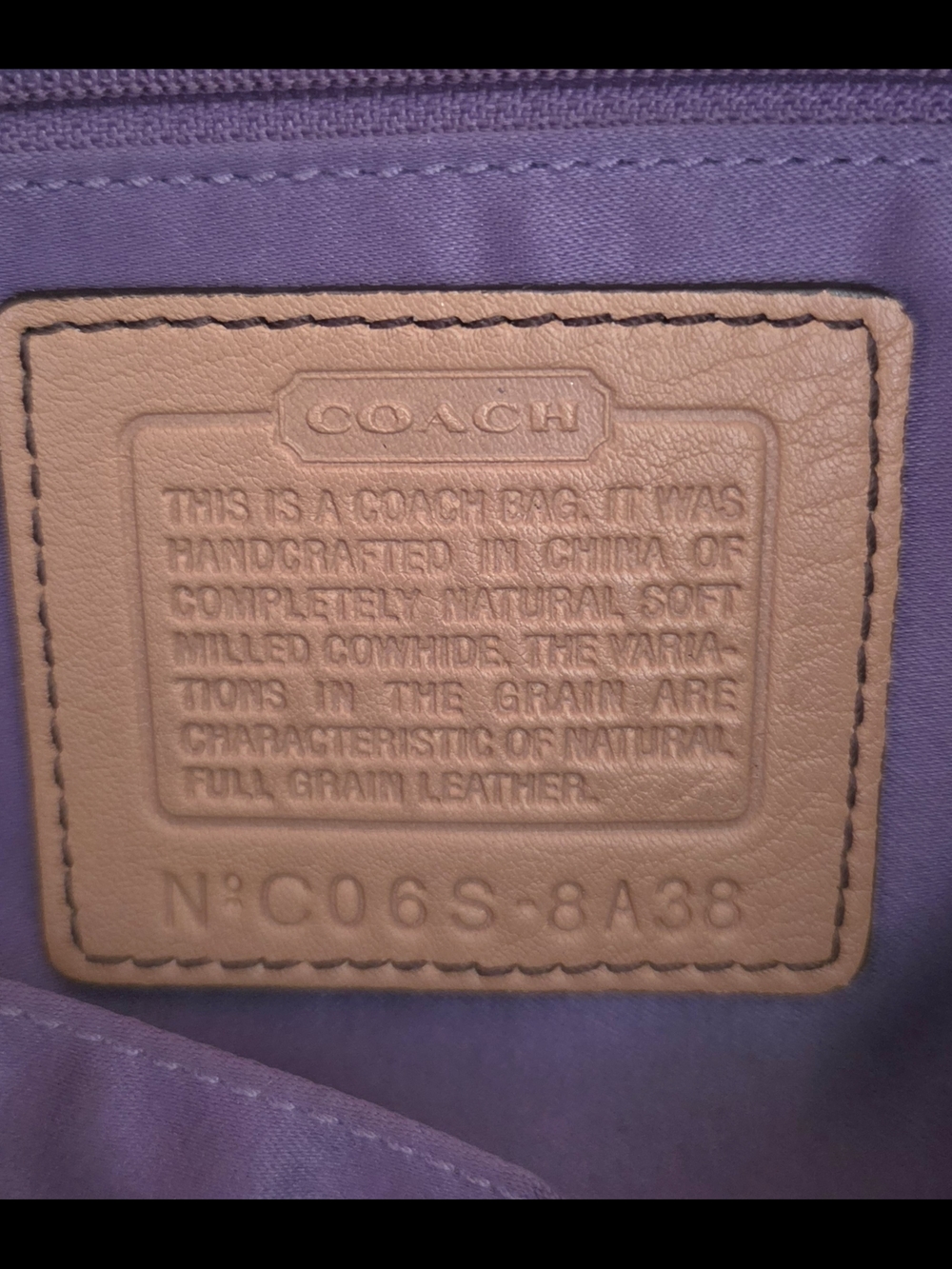 Coach Pebbled Leather Shoulder Bag in Tan - Picture 5 of 12